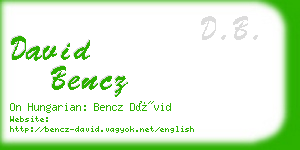 david bencz business card